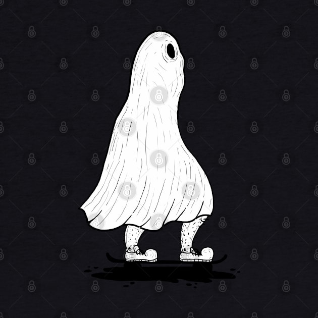 ghost on skateboard by Chandscartoons